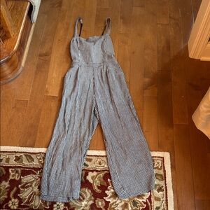 Hollister Black and White Jumpsuit with Wide-Leg Design